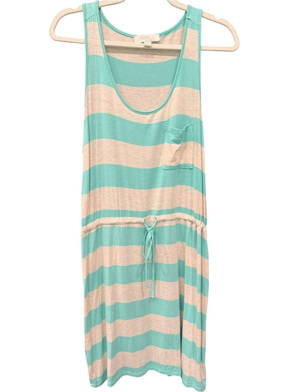 Olive & Oak Mint and Cream Striped Tank Dress - Picture 2 of 5